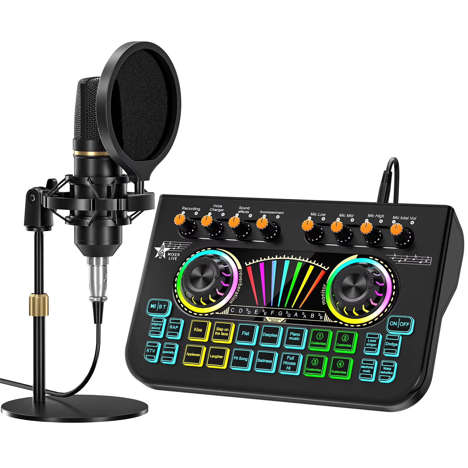 Audio Music Mixer - Tenlamp X3 BM800 Podcast Microphone Bundle