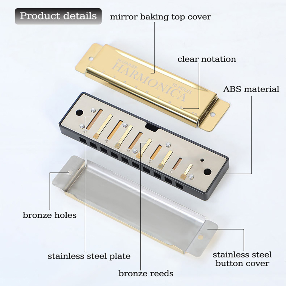 10 Hole C Harmonica Blues Harp - đánh giá và giá Harmonica 10 Hole