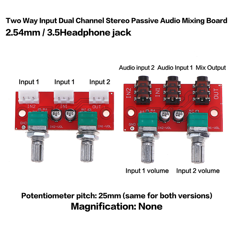 1Pc Dual Channel Stereo Passiv - đánh giá và giá Audio Music Mixer