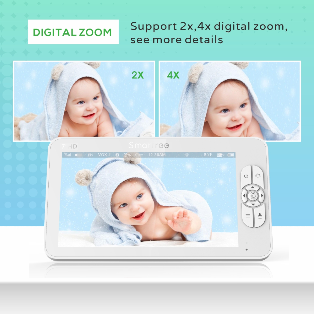 7.0 Inch HD Video Baby Monitor - đánh giá và giá Audio Music To Video