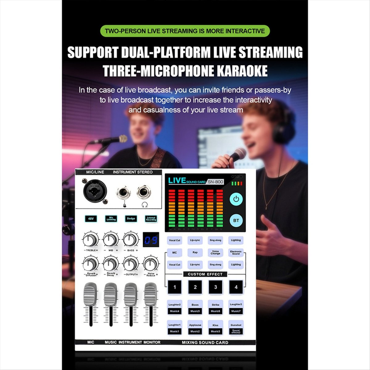 DTC5 SN800 Live Sound Card Voi - đánh giá và giá Audio Music Mixer