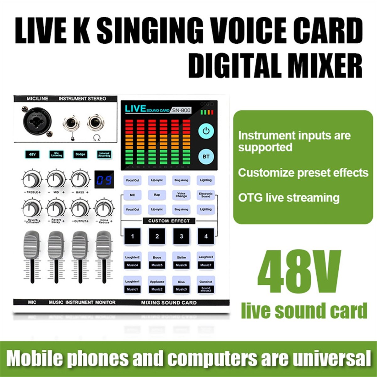 DTC5 SN800 Live Sound Card Voi - đánh giá và giá Audio Music Mixer