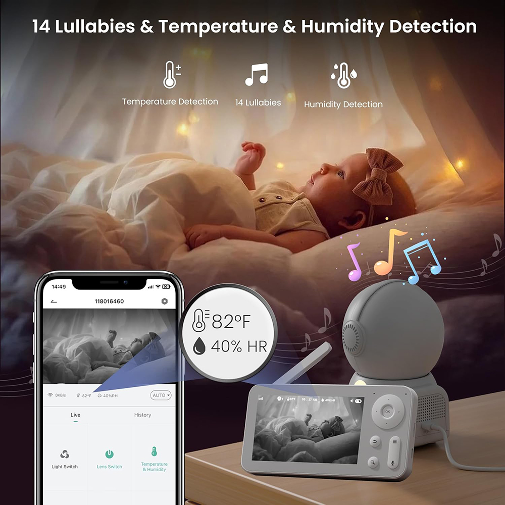 2K Baby Monitor with 2 Cameras - đánh giá và giá Audio Music To Video