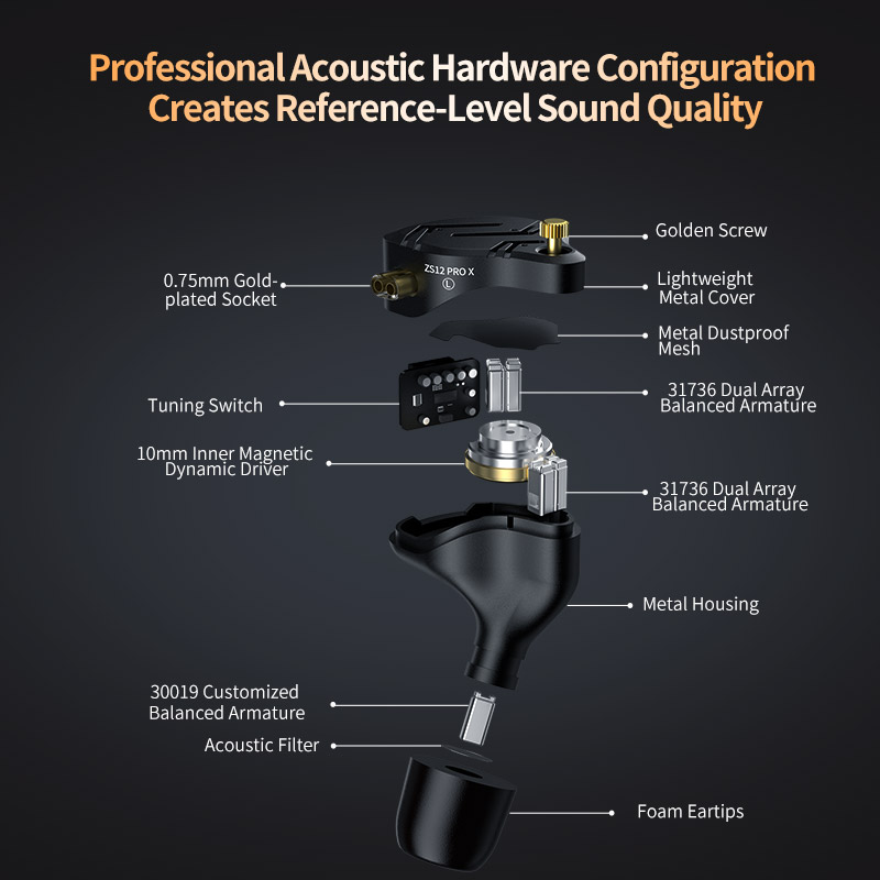 KZ ZS12 PRO X Metal Earphones  - đánh giá và giá Audio Music To Video